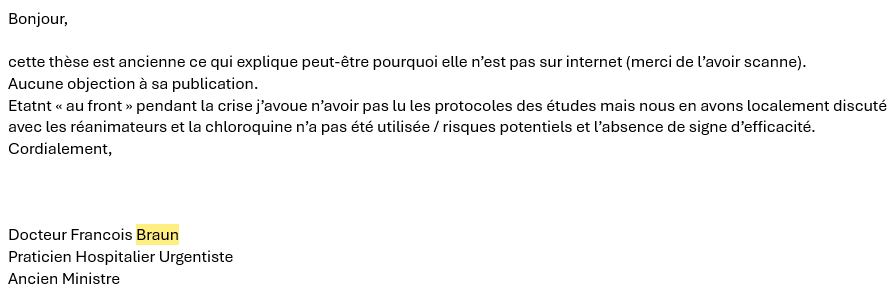 Echange entre France-Soir et François Braun