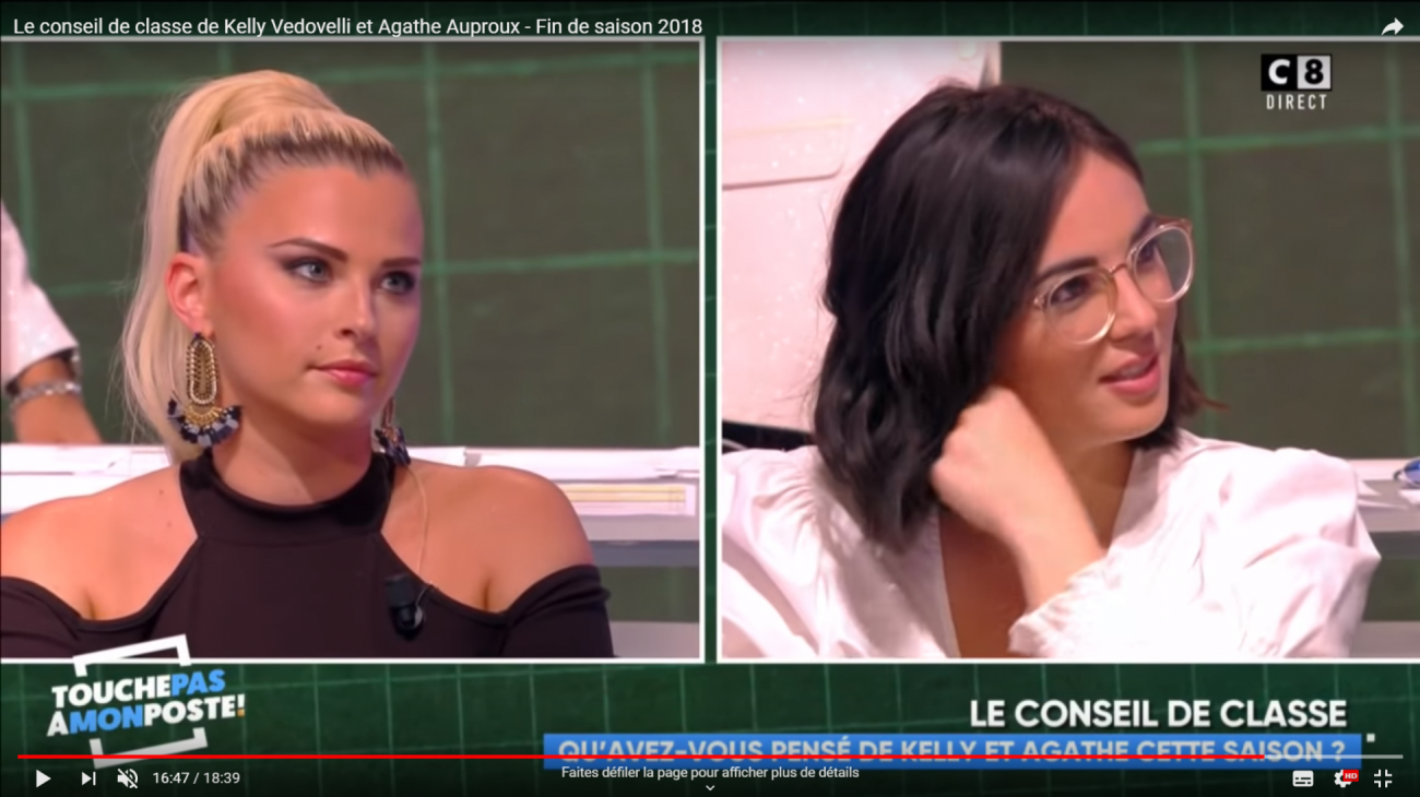 Le baiser langoureux de Kelly Vedovelli et Agathe Auproux fait le buzz  (vidéo) | FranceSoir