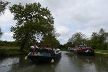 Des bateaux sur le canal du Midi.