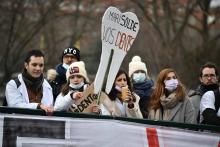 Les dentistes ont manifesté à Paris le vendredi 27 janvier 2017.