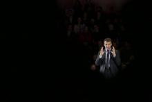 Le candidat à la présidentielle française Emmanuel Macron à Londres, le 21 février 2017