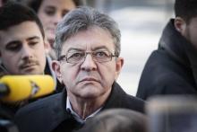 Le candidat d'extrême gauche à la présidentielle Jean-Luc Mélenchon à Paris, le 24 février 2017