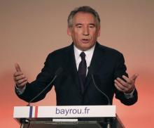 Le président du MoDem François Bayrou à Paris, le 22 février 2017