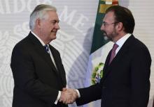 Le secrétaire d'Etat américain Rex Tillerson à Mexico, le 22 février 2017