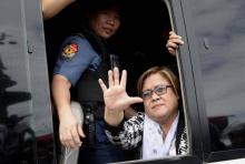 La sénatrice Leila de Lima, lors de sa comparution au tribunal de Muntinlupa City une banlieue de Ma