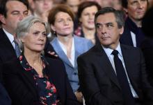 Penelope et François Fillon, le 29 janvier 2017 lors d'un meeting à Paris