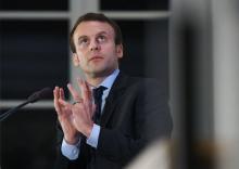 Le candidat d'En Marche! à la présidentielle, Emmanuel Macron, le 10 janvier 2017 à Berlin