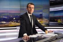 Emmanuel Macron, invité du journal télévisé de TF1, le 12 mars 2017 à Boulogne-Billancourt