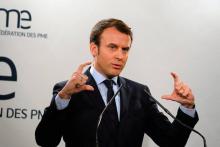 Emmanuel Macron présente ses propositions économiques aux petits patrons le 6 mars 2017 à Paris