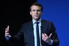 Le candidat à l'élection présidentielle Emmanuel Macron en meeting Caen, le 4 mars 2017