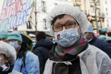 Manifestation d'infirmiers et sage-femmes le 8 novembre 2016 à Lyon