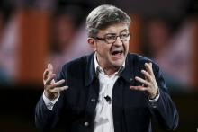 Jean-Luc Melenchon lors d'un meeting de campagne au Havre, le 29 mars 2017