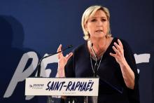 La candidate FN à la présidentielle Marine Le Pen, le 15 mars 2017 à Saint-Raphaël dans le Var