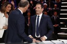 Le socialiste Benoît Hamon offensif sur le plateau de TF1, s'en est pris à la candidate FN Marine Le