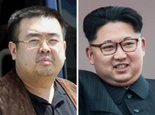 Kim Jong-Nam (G), le 4 mai 2001, et Kim Jong-Un (D), le 10 mai 2016