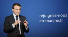 Emmanuel Macron, fondateur du mouvement En Marche!, le 25 février 2017 à Saint-Priest-Taurion en Hau