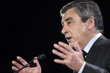 François Fillon lors d'un meeting, le 9 mars 2017 à Besancon