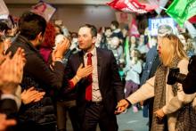 Benoît Hamon à son arrivée à un meeting le 27 janvier 2017 à Lille