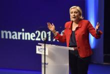 Marine Le Pen en meeting au Zenith le 26 mars 2017 à Lille