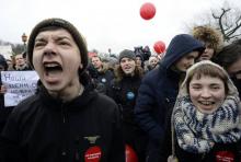 Manifestation contre la corruption, le 26 mars 2017 à Saint-Pétersbourg