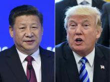 Xi Jinping (g) et Donald Trump (d), montage