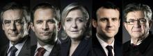 Fillon Hamon, Le Pen Macron Mélenchon election presidentielle 2017 grand debat TF1