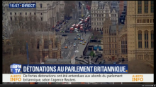 La police devant le parlement britannique.