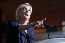 La candidate du Front national à la présidentielle Marine Le Pen à Ajaccio le 8 avril 2017