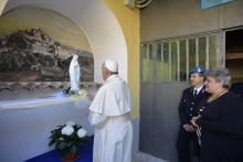 Le pape François lors de la messe du jeudi saint, au Vatican, le 13 avril