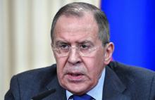 Le ministre russe des Affaires étrangères, Sergueï Lavrov, le 14 avril 2017 lors d'une conférence de