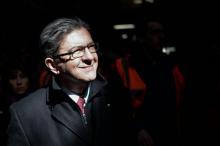 Jean-Luc Mélenchon, le candidat de la France Insoumise à l'élection présidentielle à Lons-le-Saunier