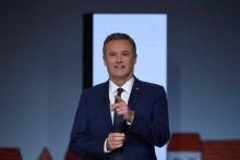 Nicolas Dupont-Aignan, candidat de Debout La France à la présidentielle, le 21 février 2017 à Paris