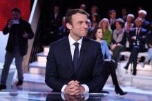 Emmanuel Macron lors de "L'emission politique" sur France 2, à Paris le 6 avril 2017