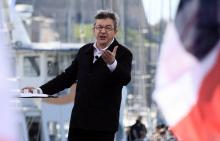 Jean-Luc Mélenchon sur le Vieux-Port de Marseille le 9 avril 2017