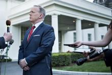 Le porte-parole de la Maison Blanche, Sean Spicer, le 3 avril 2017 à Washington