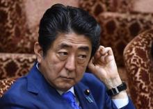 Le Premier ministre japonais Shinzo Abe au Parlement, le 24 mars 2017 à Tokyo