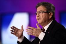 Jean-Luc Mélenchon, le candidat de la France Insoumise lors de l'émission politique "15 minutes pour