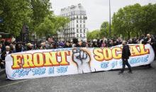 Les manifestants ont répondu à l'appel de sections CGT, Sud, Unef et d'associations, à Paris le 8 ma