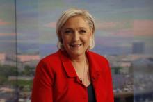 Marine Le pen sur TF1, le 18 mai à Boulogne-Billancourt