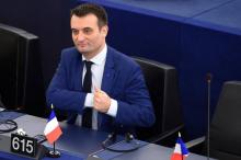 Florian Philippot au Parlement européen à Strasbourg, le 14 mars 2017