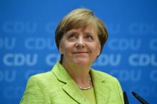 La chancelière allemande Angela Merkel le 8 mai 2017 à Berlin