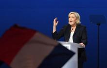 Marine Le Pen en meeting de campagne à Villepinte, le 1er mai 2017