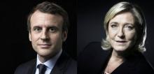 Emmanuel Macron (g) battrait largement Marine Le Pen (d) au second tour de l'élection présidentielle