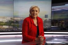 Marine Le pen sur TF1, le 18 mai à Boulogne-Billancourt