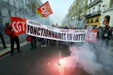 Manifestation de fonctionnaires à Marseille, le 31 mars 2016, contre le projet de réforme du travail