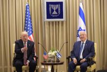 Le président américain Donald Trump rencontrant son homologue israélien Reuven Rivlin, à la résidenc