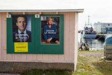 Les affiches des deux candidats à la présidentielle Marine Le Pen et Emmanuel Macron, le 6 mai 2017 