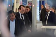 Le député sortant LR Thierry Solère, le sénateur François Baroin et le député-maire de Meaux Jean-Fr