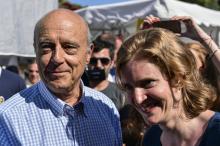 L'ex-Premier ministre Alain Juppé (G) et Nathalie Kosciusko-Morizet à Hossegor le 14 août 2016