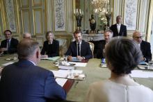 Le président français Emmanuel Macron en Conseil des ministres à Paris, le 7 juin 2017